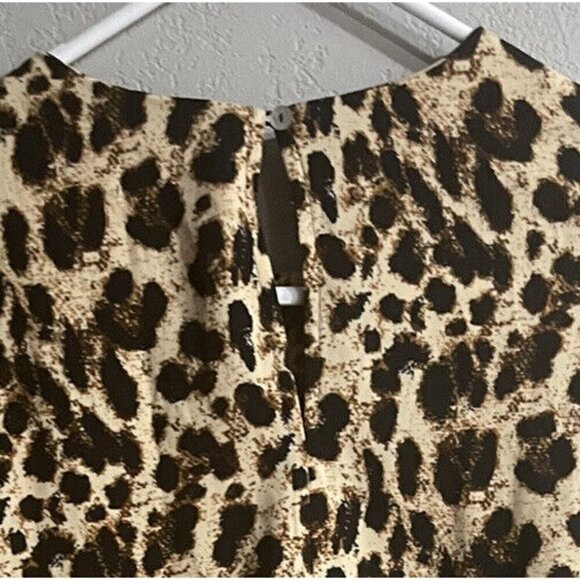 Esmara Heidi Klum mini dress Women’s Leopard Print Cuff Sleeves Sz 6 Heidi - Picture 2 of 11